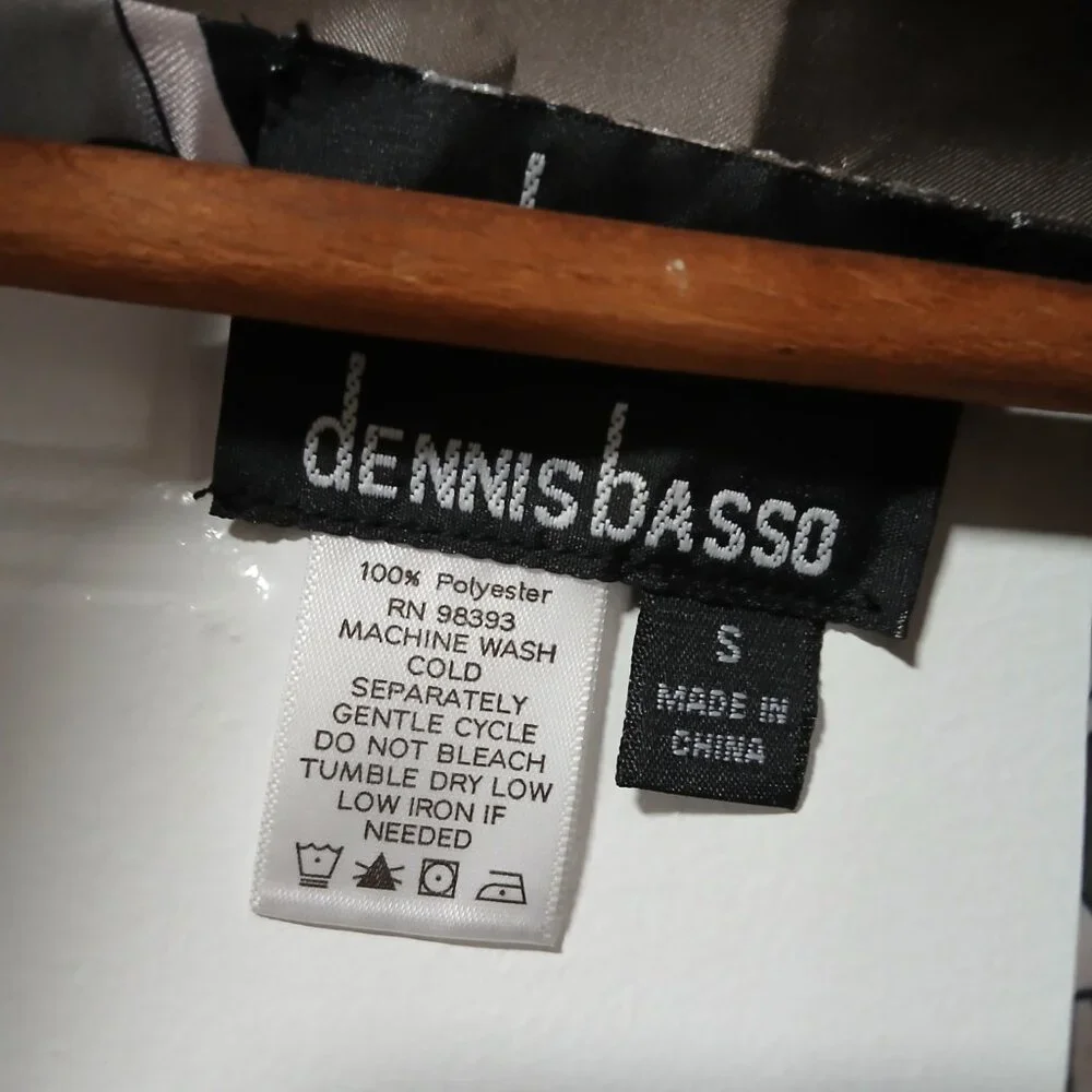 Dennis Basso Large Shawl Black and Silver Ropes and Tassels